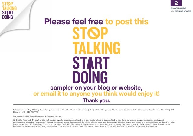 Stop Talking, Start Doing: A Kick in the Pants in Six Parts